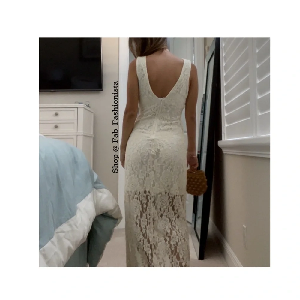 Forever 21 Cream Lace Maxi Dress wedding graduation party